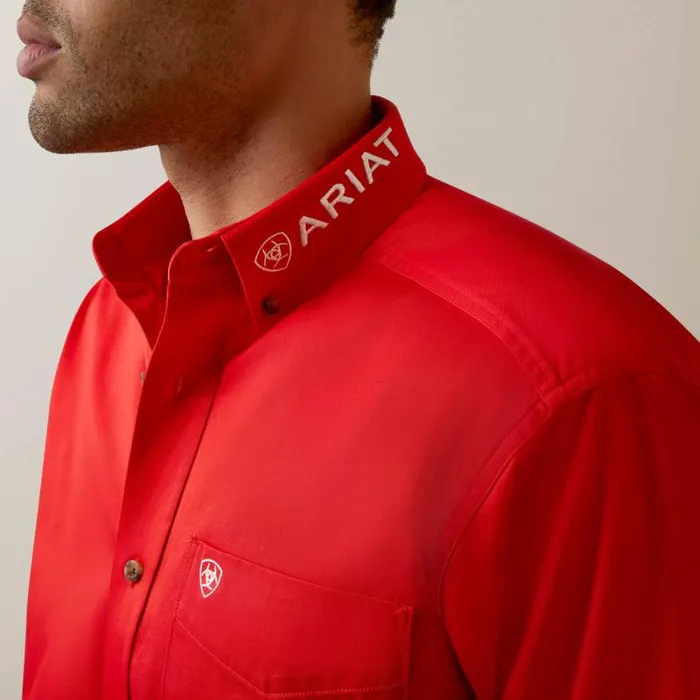 Men Button Down Shirts Ariat Team Logo Twill Classic Fit Shirt Poppy Red Men Button Down Shirts Ariat Team Logo Twill Classic Fit Shirt Poppy Red