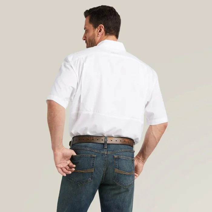 Men Button Down Shirts Ariat VentTEK Classic Fit Shirt White Men Button Down Shirts Ariat VentTEK Classic Fit Shirt White