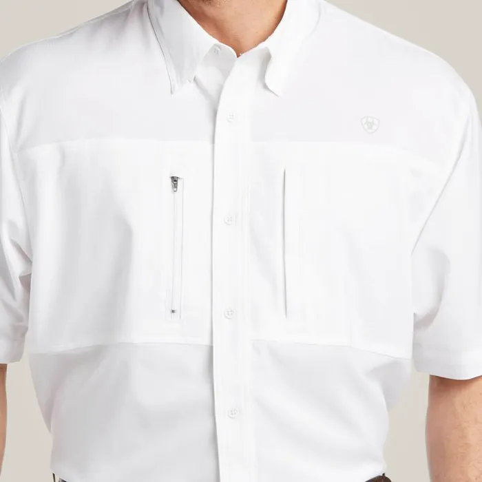 Men Button Down Shirts Ariat VentTEK Classic Fit Shirt White Men Button Down Shirts Ariat VentTEK Classic Fit Shirt White