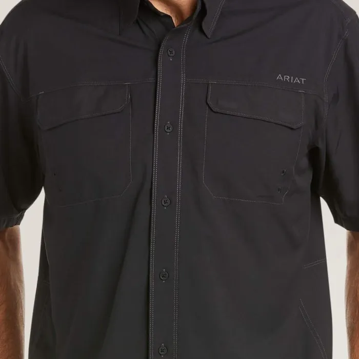 Men Button Down Shirts Ariat VentTEK Outbound Classic Fit Shirt Black