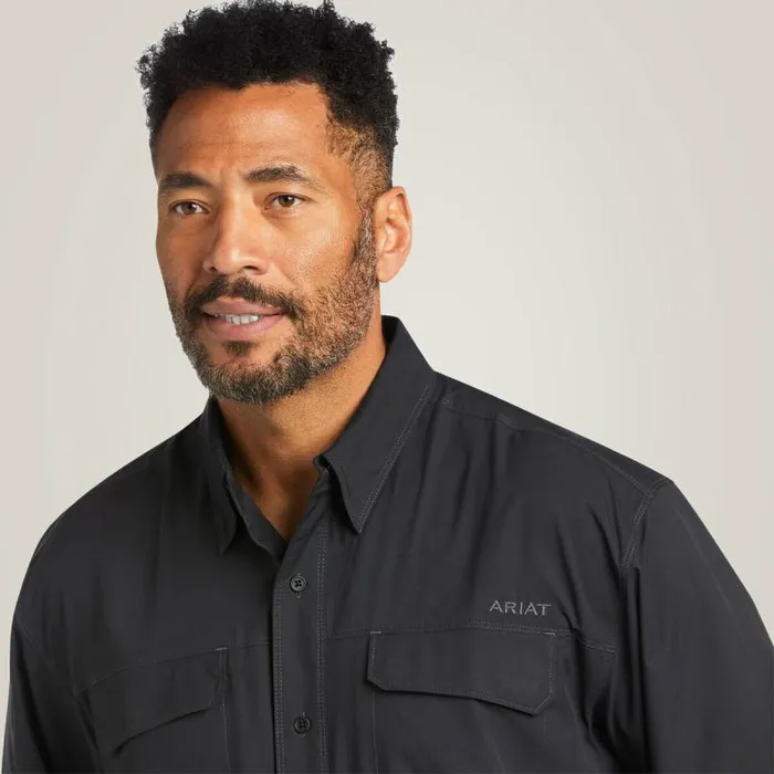 Men Button Down Shirts Ariat VentTEK Outbound Classic Fit Shirt Black