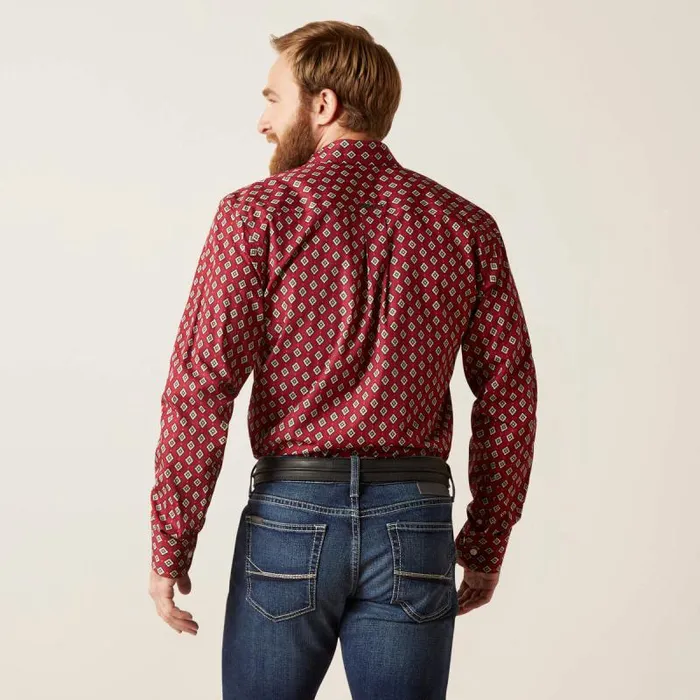 Men Button Down Shirts Ariat Wrinkle Free Kyler Fitted Shirt Biking Red Men Button Down Shirts Ariat Wrinkle Free Kyler Fitted Shirt Biking Red