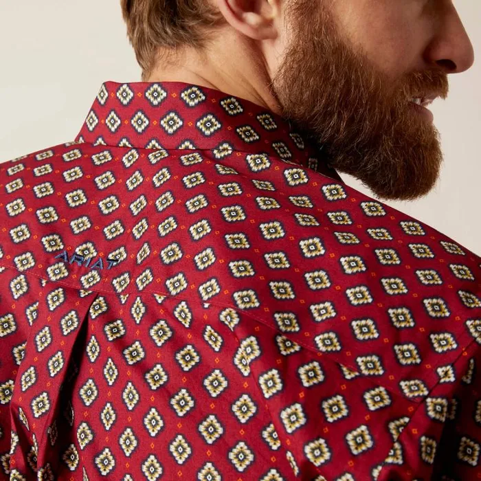 Men Button Down Shirts Ariat Wrinkle Free Kyler Fitted Shirt Biking Red Men Button Down Shirts Ariat Wrinkle Free Kyler Fitted Shirt Biking Red