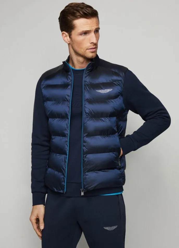 Men Coats and Jackets Hackett London Aston Martin Padded Gilet Navy