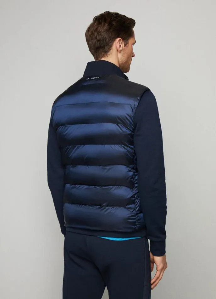 Men Coats and Jackets Hackett London Aston Martin Padded Gilet Navy