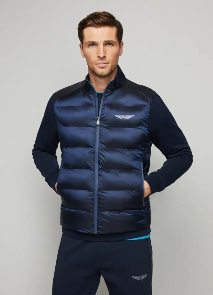 Men Coats and Jackets Hackett London Aston Martin Padded Gilet Navy