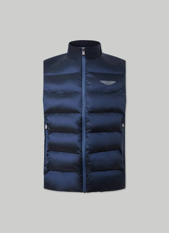Men Coats and Jackets Hackett London Aston Martin Padded Gilet Navy