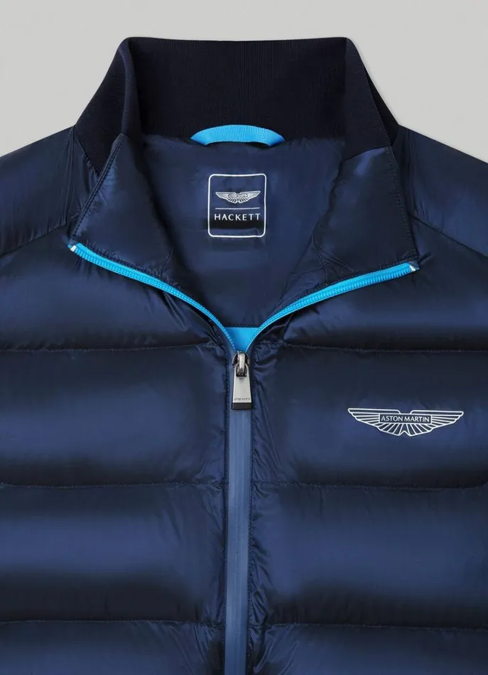 Men Coats and Jackets Hackett London Aston Martin Padded Gilet Navy