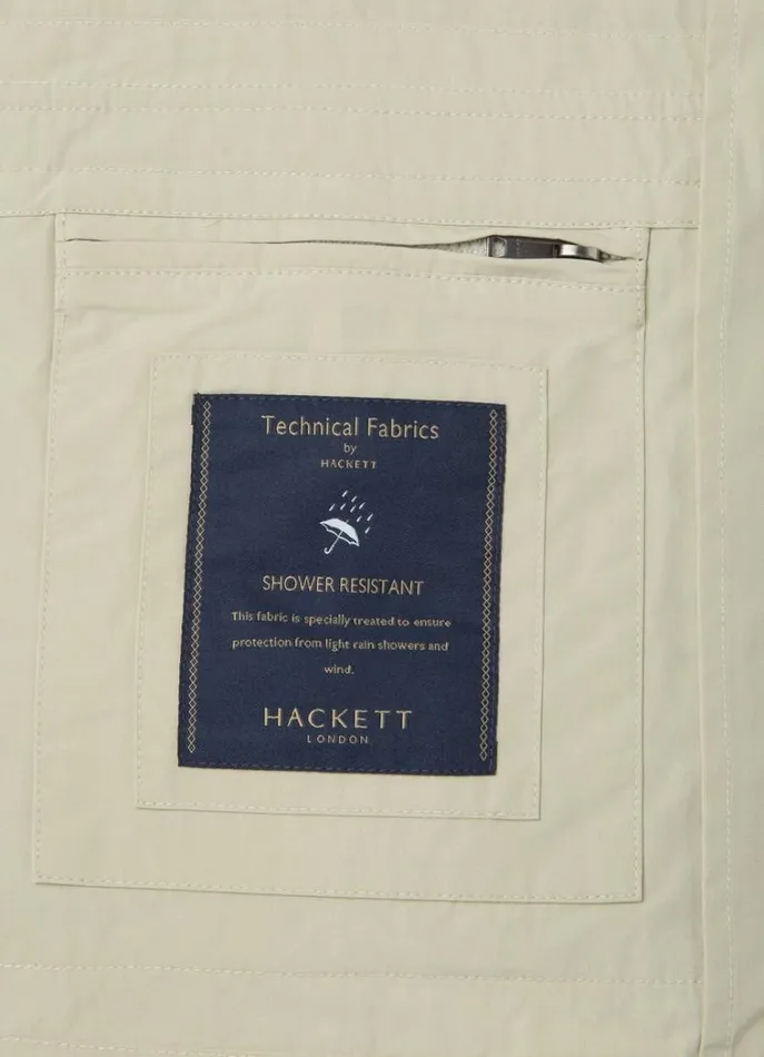 Men Coats and Jackets Hackett London WaterResistant Velospeed Jacket Taupe Beige