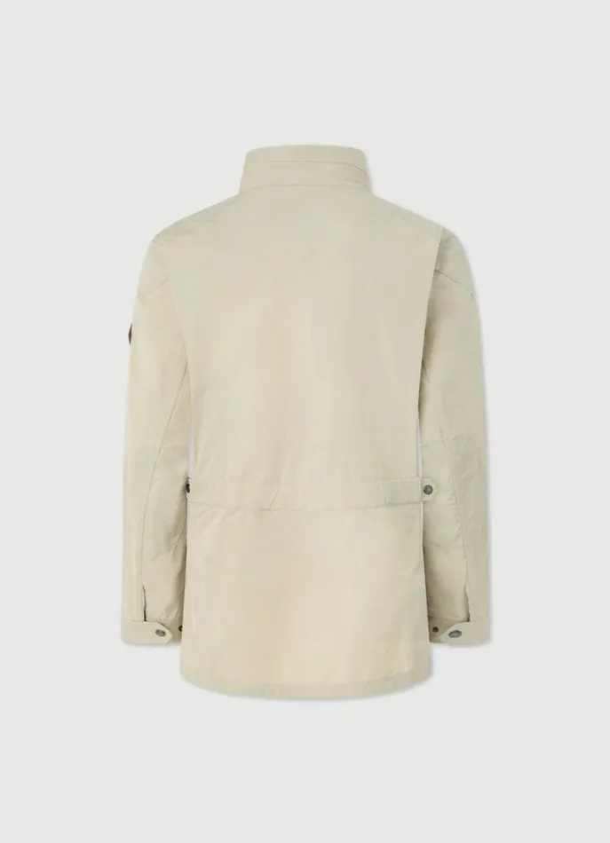 Men Coats and Jackets Hackett London WaterResistant Velospeed Jacket Taupe Beige