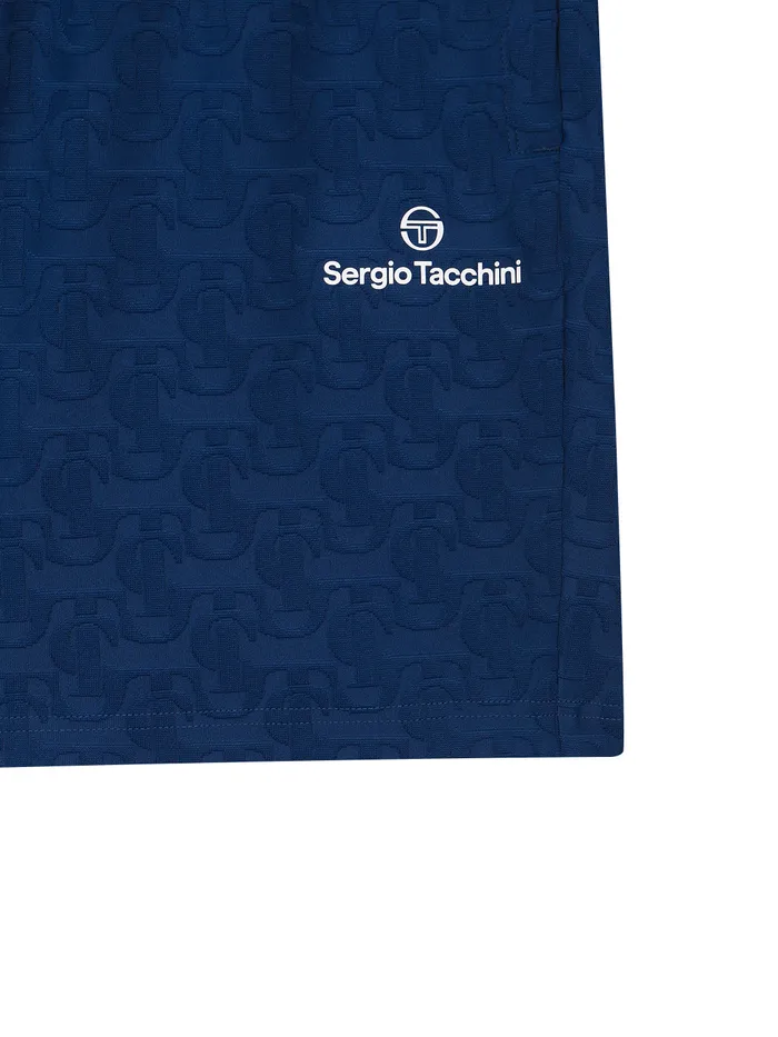 Men Court Styles Sergio Tacchini Daily St Jacquard Shorts Navy
