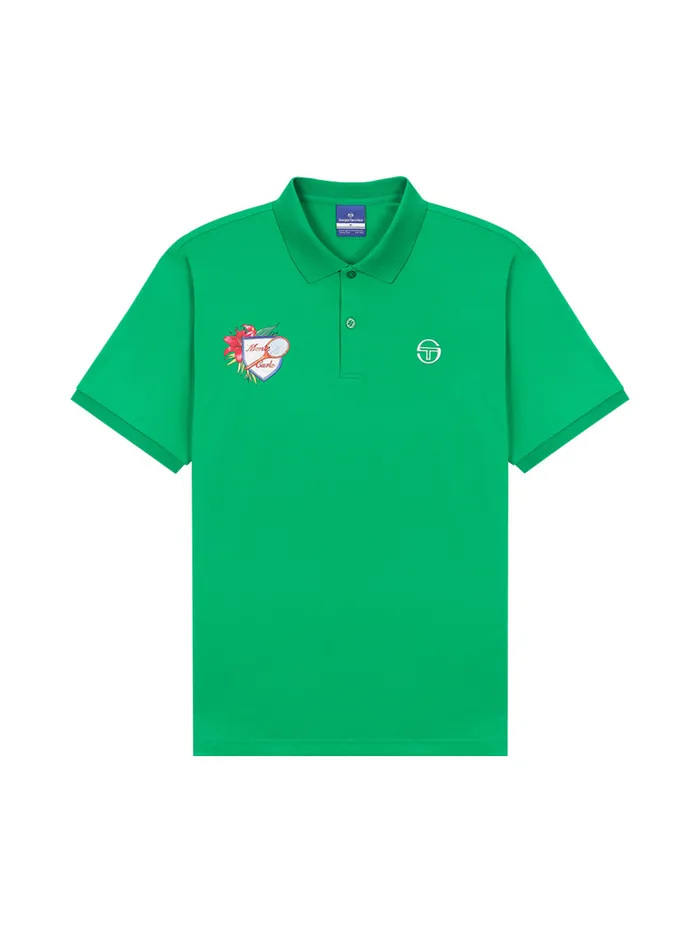 Men Court Styles Sergio Tacchini Monte Carlo Graphic Polo Shirt Green