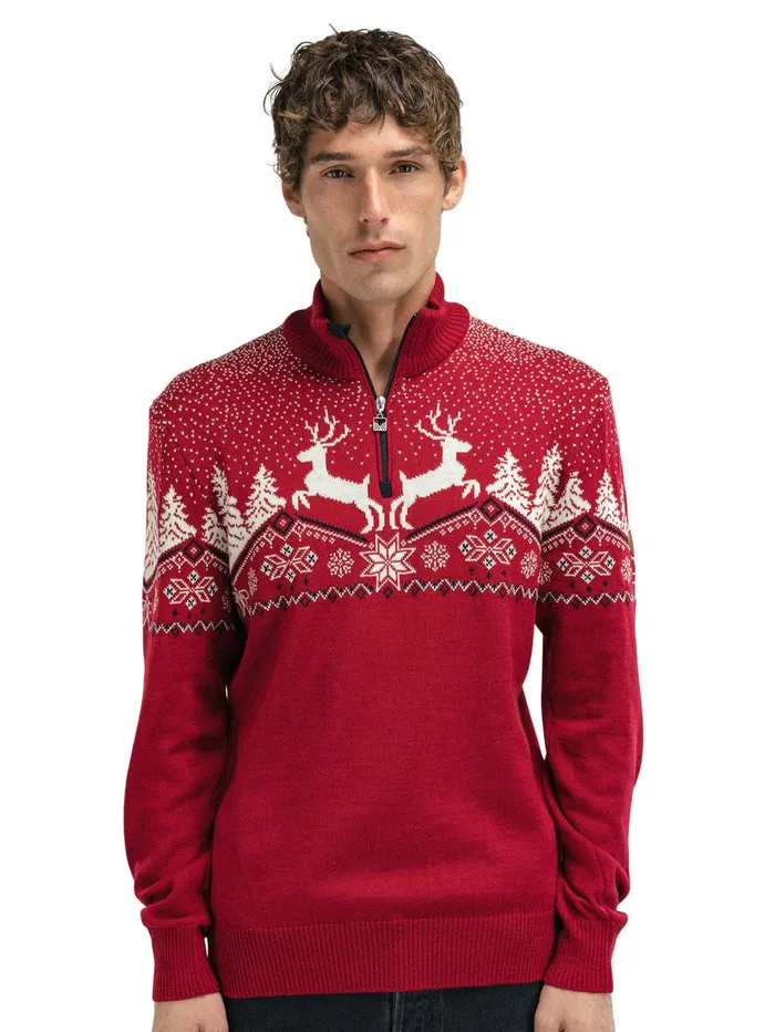Men Dale Of Norway Halfzip Dale Christmas Sweater 8211 Merino Wool