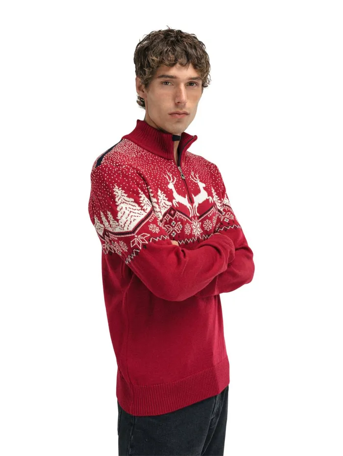 Men Dale Of Norway Halfzip Dale Christmas Sweater 8211 Merino Wool