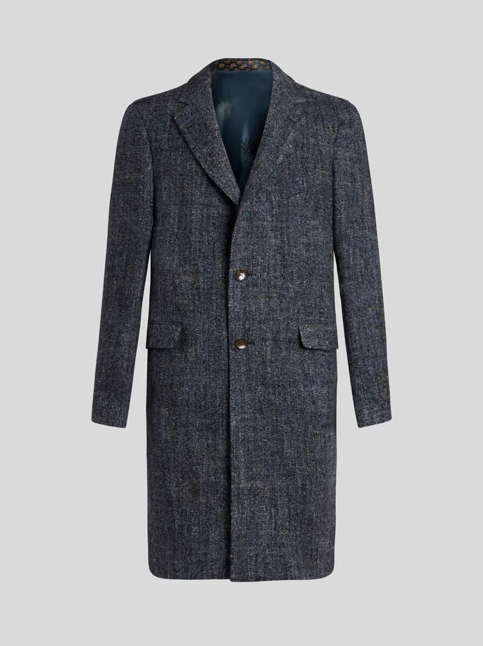 Men Etro Coats And Outerwear WoolBlend Coat Navy Blue