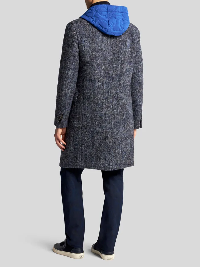 Men Etro Coats And Outerwear WoolBlend Coat Navy Blue Men Etro Coats And Outerwear WoolBlend Coat Navy Blue