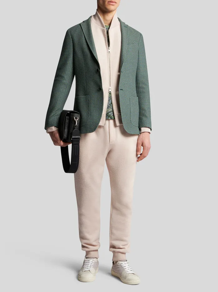 Men Etro Jackets Cotton Jersey Blazer Green Men Etro Jackets Cotton Jersey Blazer Green