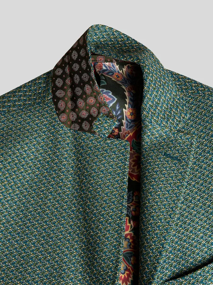Men Etro Jackets Cotton Jersey Blazer Green Men Etro Jackets Cotton Jersey Blazer Green
