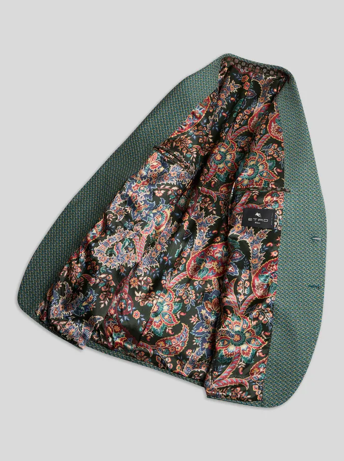 Men Etro Jackets Cotton Jersey Blazer Green Men Etro Jackets Cotton Jersey Blazer Green