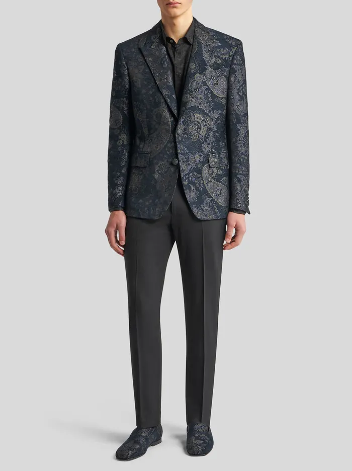 Men Etro Jackets Paisley Jacquard Blazer Black Men Etro Jackets Paisley Jacquard Blazer Black
