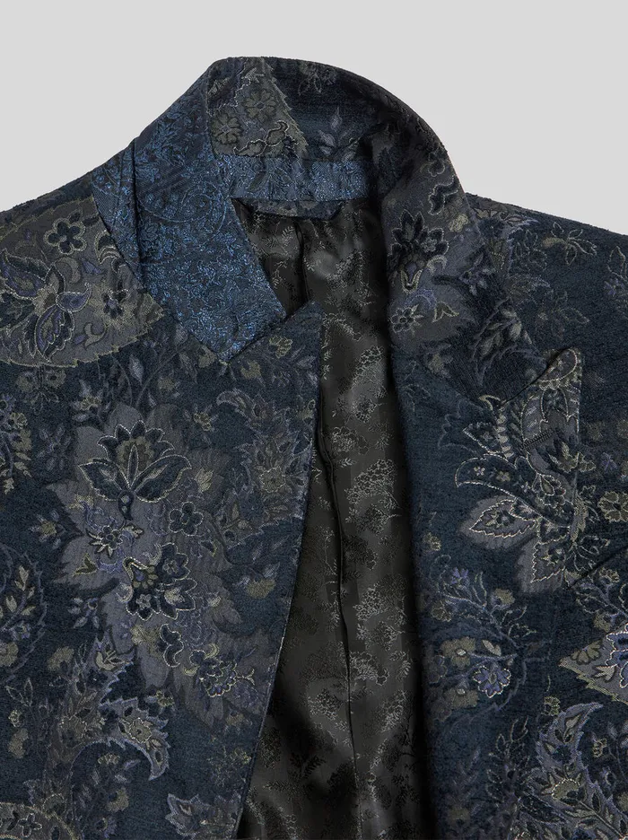 Men Etro Jackets Paisley Jacquard Blazer Black Men Etro Jackets Paisley Jacquard Blazer Black