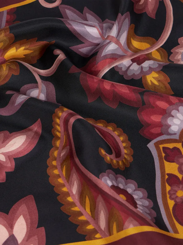 Men Etro Scarves Silk Pocket Square Black Men Etro Scarves Silk Pocket Square Black