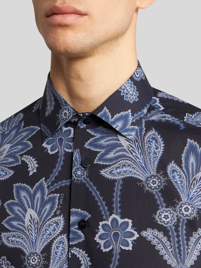Men Etro Shirts Floral Shirt Navy Blue Men Etro Shirts Floral Shirt Navy Blue