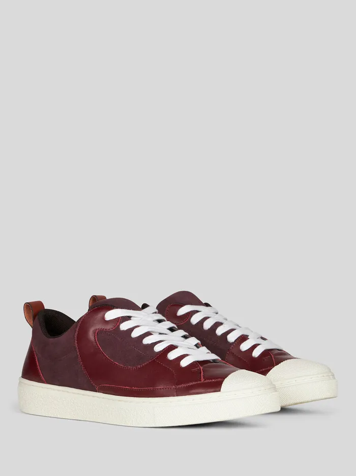 Men Etro Sneakers Leather Sneakers Burgundy Men Etro Sneakers Leather Sneakers Burgundy