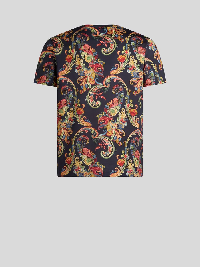 Men Etro TShirt And Sweatshirts TShirt With Floral Paisley Print Black Men Etro TShirt And Sweatshirts TShirt With Floral Paisley Print Black