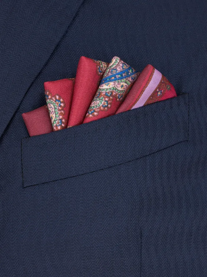 Men Etro Ties And Pocket Squares Paisley Pocket Square Red Men Etro Ties And Pocket Squares Paisley Pocket Square Red