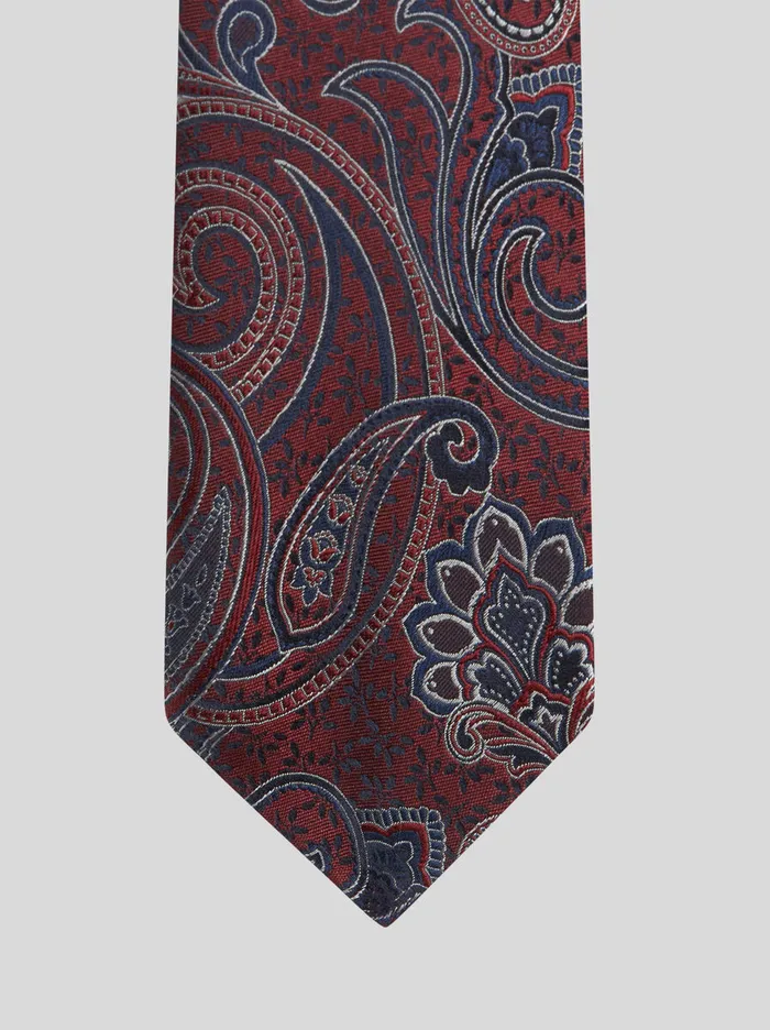 Men Etro Ties And Pocket Squares Silk Jacquard Tie Burgundy Men Etro Ties And Pocket Squares Silk Jacquard Tie Burgundy