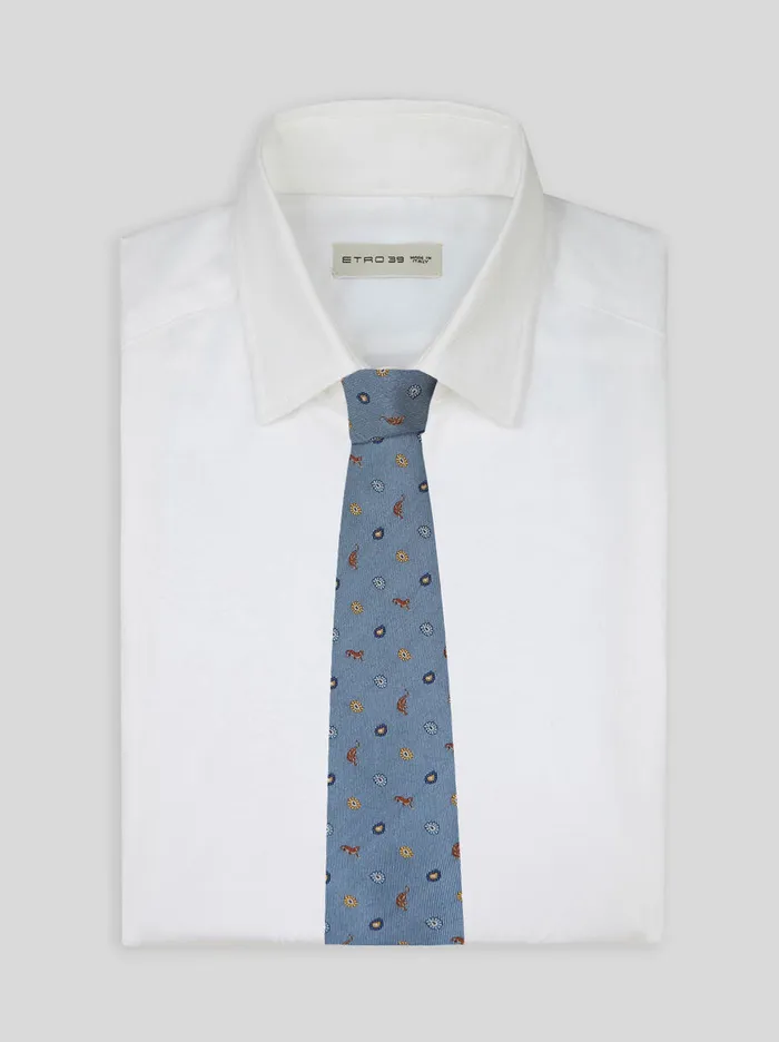 Men Etro Ties And Pocket Squares Silk Jacquard Tie Light Blue Men Etro Ties And Pocket Squares Silk Jacquard Tie Light Blue