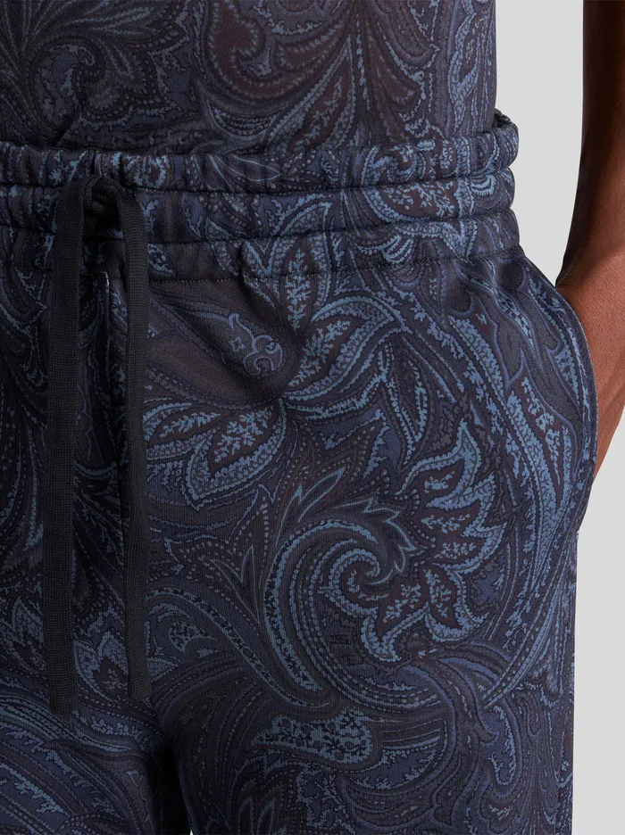 Men Etro Trousers Paisley Jogging Trousers Navy Blue Men Etro Trousers Paisley Jogging Trousers Navy Blue