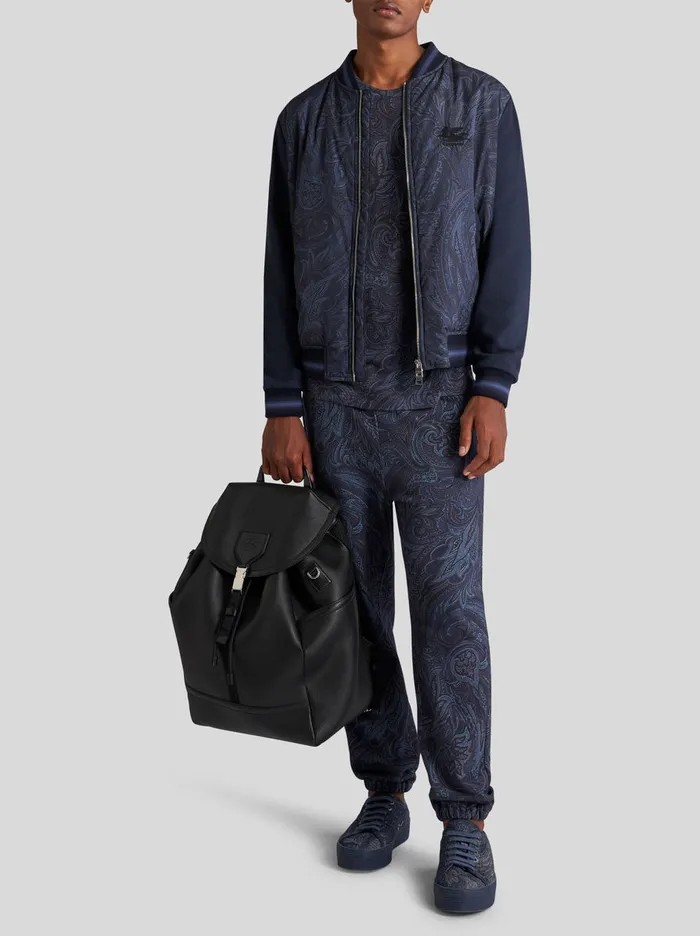 Men Etro Trousers Paisley Jogging Trousers Navy Blue Men Etro Trousers Paisley Jogging Trousers Navy Blue