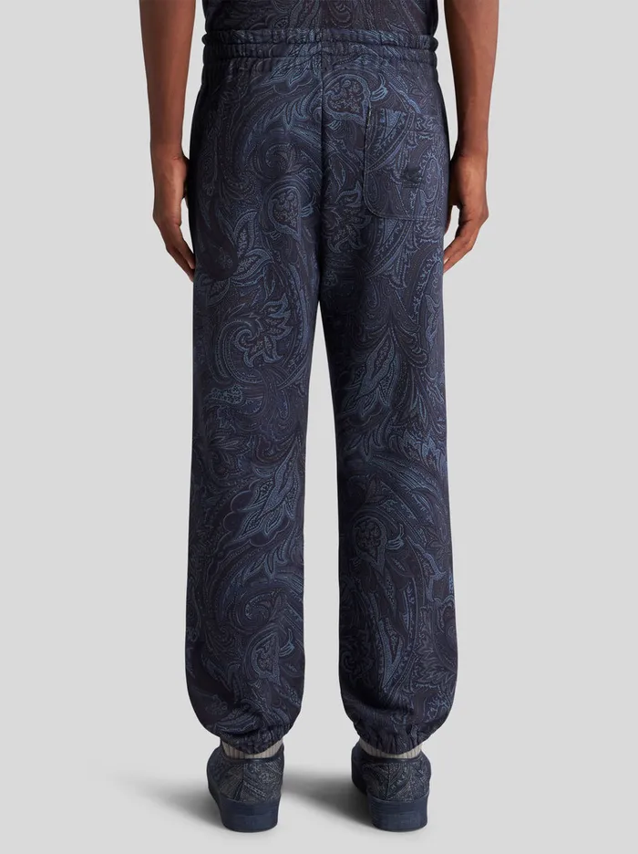 Men Etro Trousers Paisley Jogging Trousers Navy Blue Men Etro Trousers Paisley Jogging Trousers Navy Blue