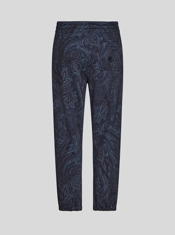 Men Etro Trousers Paisley Jogging Trousers Navy Blue Men Etro Trousers Paisley Jogging Trousers Navy Blue