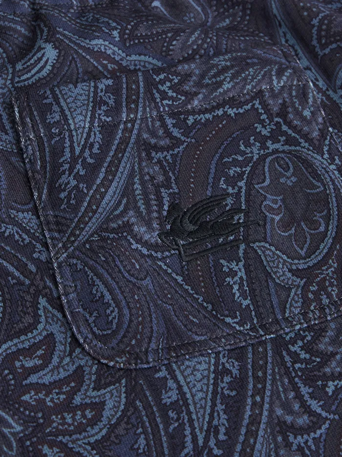 Men Etro Trousers Paisley Jogging Trousers Navy Blue Men Etro Trousers Paisley Jogging Trousers Navy Blue