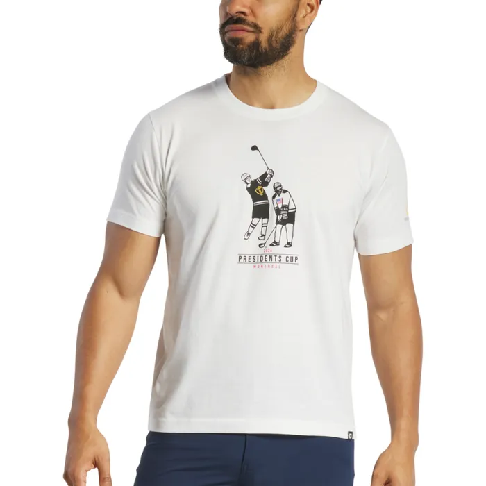 Men FootJoy Shirts 2024 Presidents Cup Swing Tee White Men FootJoy Shirts 2024 Presidents Cup Swing Tee White