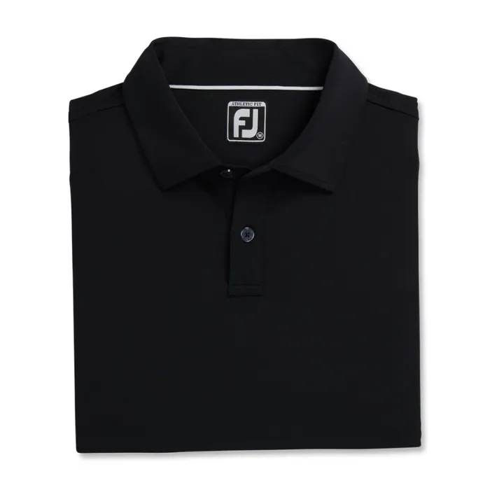 Men FootJoy Shirts Athletic Fit Solid Lisle Black