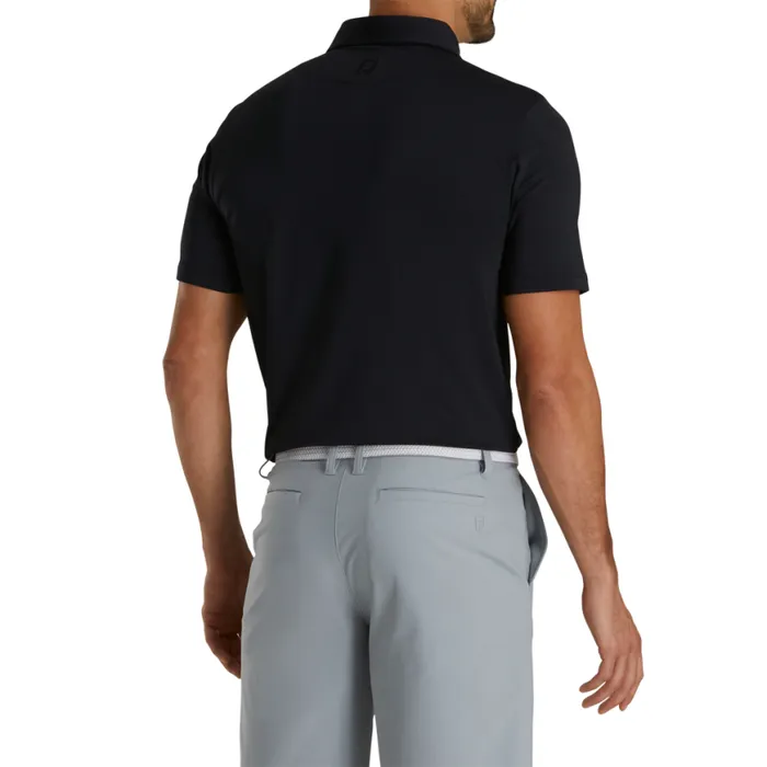 Men FootJoy Shirts Athletic Fit Solid Lisle Black