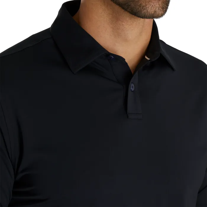 Men FootJoy Shirts Athletic Fit Solid Lisle Black