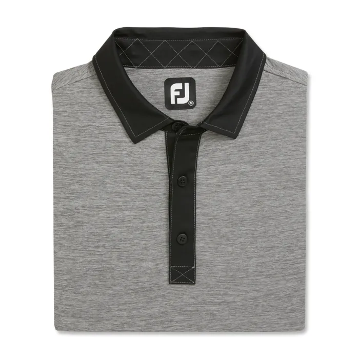Men FootJoy Shirts Heather Lisle Heather Charcoal Black