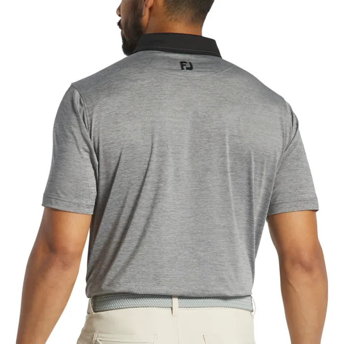 Men FootJoy Shirts Heather Lisle Heather Charcoal Black Men FootJoy Shirts Heather Lisle Heather Charcoal Black