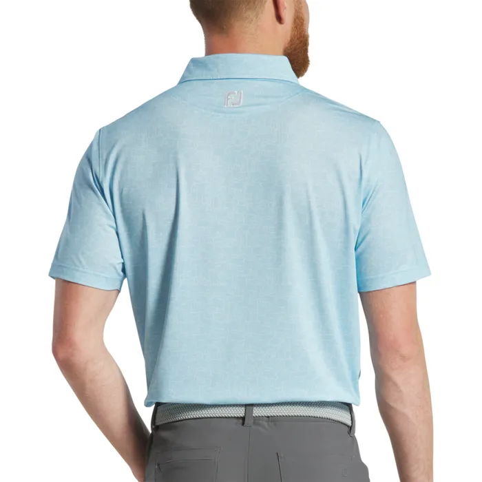 Men FootJoy Shirts Scottish Town Lisle Lake Blue White Men FootJoy Shirts Scottish Town Lisle Lake Blue White