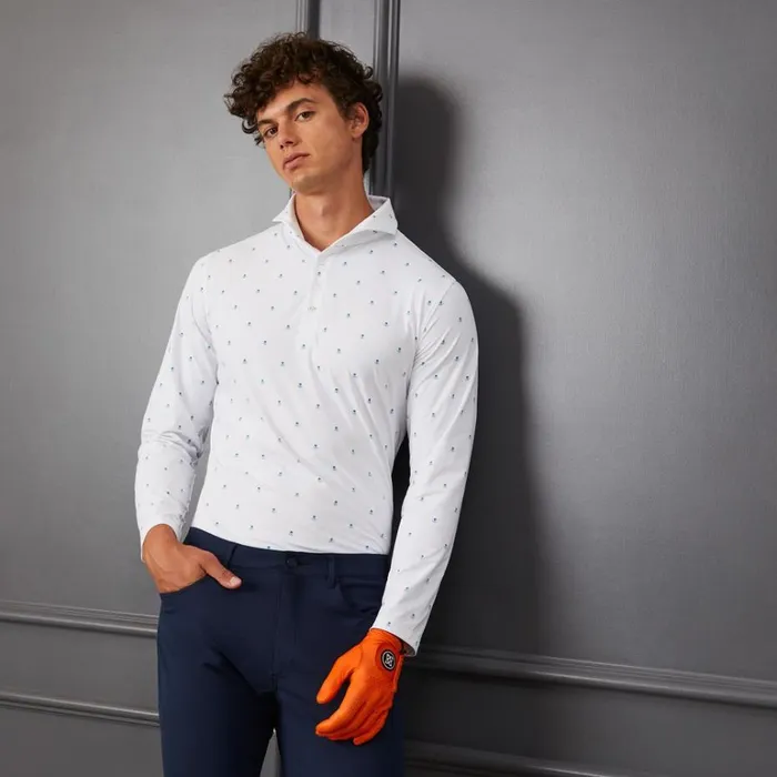 Men GFORE White Skull and T039s Long Sleeve Ice Nylon Slim Fit Sun Shirt Golf Jacket