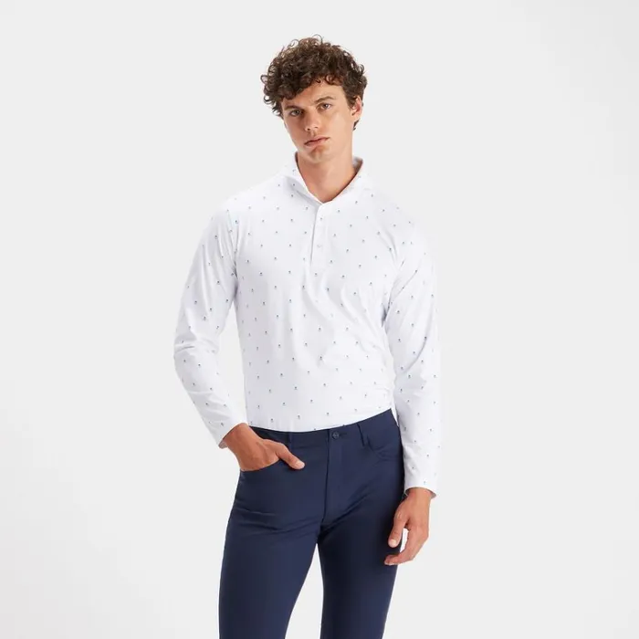 Men GFORE White Skull and T039s Long Sleeve Ice Nylon Slim Fit Sun Shirt Golf Jacket