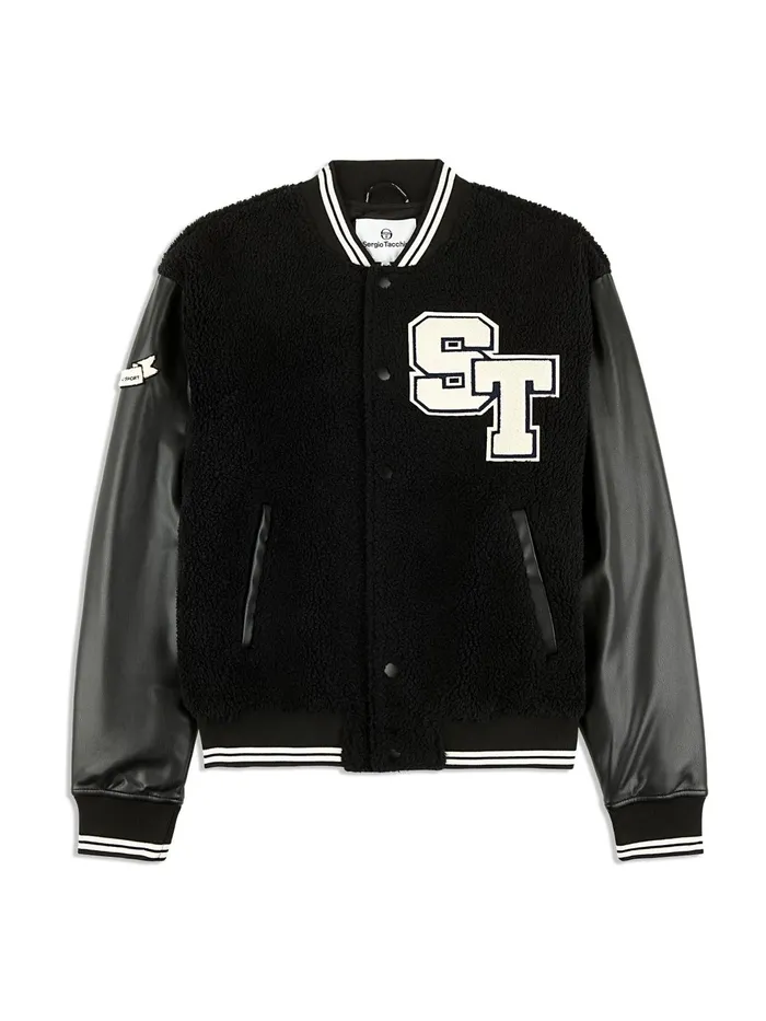 Men Jackets Sergio Tacchini Toppa Varsity Bomber Black Beauty