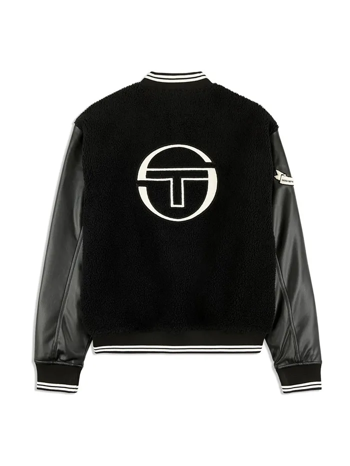 Men Jackets Sergio Tacchini Toppa Varsity Bomber Black Beauty