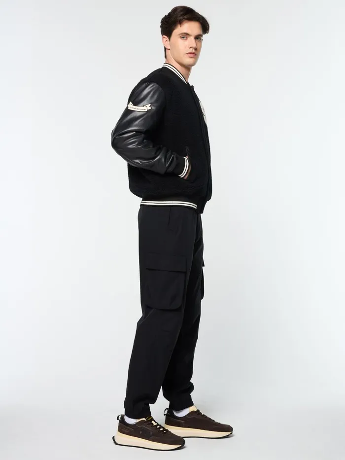 Men Jackets Sergio Tacchini Toppa Varsity Bomber Black Beauty