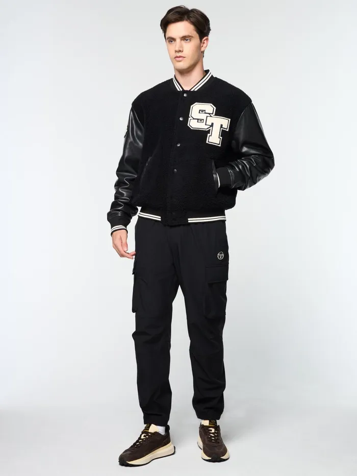 Men Jackets Sergio Tacchini Toppa Varsity Bomber Black Beauty